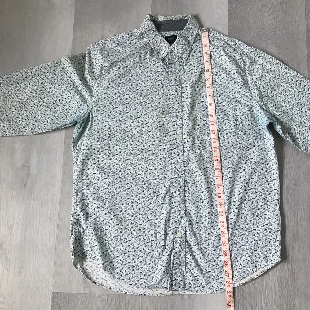J CREW BLUE FLORAL SHIRT BUTTON LONG SLEEVE MENS LARGE